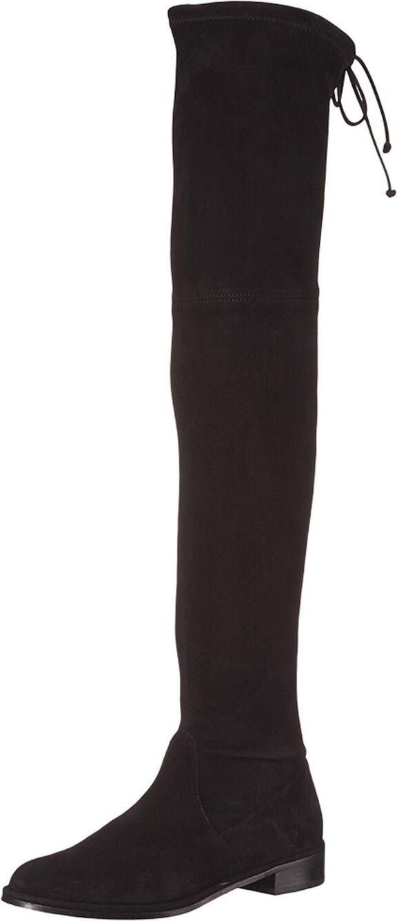 STUART WEITZMAN LOWLAND OVER THE KNEE BOOT BLACK SUEDE STRETCH 8.5 M